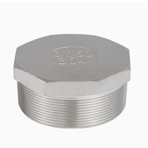 Tapón de tubería de rosca macho de cabeza hexagonal de acero inoxidable forjado en fábrica Carp Journey con tratamiento de pasivación por decapado, clase de resistencia al fuego 150 - Product Image 1