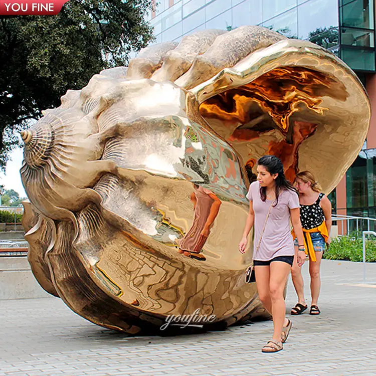 Escultura moderna de concha de aço inoxidável, moderna, escultura urbano