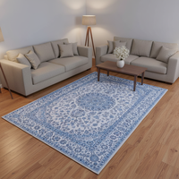 Tapis persans bleus 5*8 pieds Lavables en machine Tapis imprimés en 3D pour le salon Décoration de sol de la maison