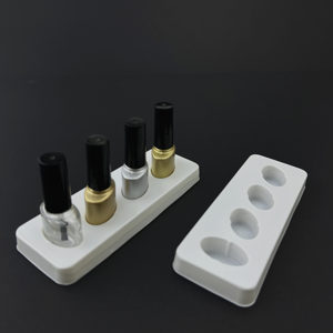 Bandeja personalizada blíster mascota para botella de esmalte de uñas embalaje de bandeja blíster de celda profunda de PP blanco - Product Image 1