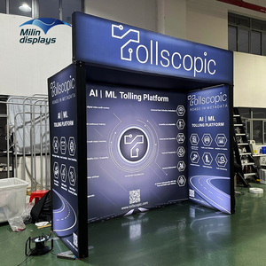 Seg nhôm vải 10x10ft hộp Đèn triển lãm thương mại hiển thị mô-đun hai mặt in với kệ cho gian hàng triển lãm - Product Image 6