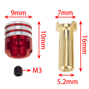 Connecteurs de dissipateur thermique à prise bullet, 4 pièces, prises de batterie plaquées cuivre, échelle 1:10, pour camion tout-terrain, voiture modifiée RC, 3.5mm 4.0mm - Product Image 5
