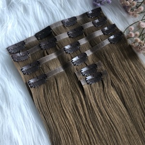Nuevos lanzamientos Clip invisible de PU <span class=keywords><strong>en</strong></span> extensiones de cabello Clip-In 100 Clip de cabello humano <span class=keywords><strong>en</strong></span> extensiones de cabello sin costuras - Product Image 6