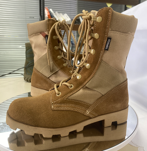 Bottes tactiques montantes Df SFB101 806 style désert marron coyote, avec coutures renforcées, tige en daim et toile, semelle extérieure robuste pour une adhérence optimale. - Product Image 3