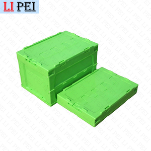 Biểu tượng tùy chỉnh có thể gập lại PP Thùng nhựa <span class=keywords><strong>Stackable</strong></span> hình chữ nhật hộp lưu trữ với nắp cho kho hậu cần - Product Image 2