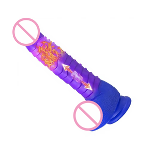 Dildo féminin télescopique en TPE, jouet sexuel de masturbation, simulation électrique de <span class=keywords><strong>pénis</strong></span>, modèle chenille décolorée - Product Image 1