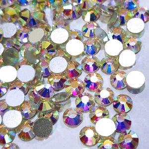 Стразы SS40 без термофиксации, черные, с эффектом AB, стеклянные, для украшений - Product Image 1