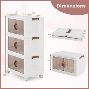 DB Stackable Storage <b>Box</b> 25.5/60 Gal Three Layer With Magnetic Doors Portable Wardrobe For Clothing <b>Bedding</b> Bathroom - Product Image 6