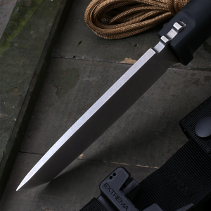 High Quality OEM Customizable Stainless Steel Outdoor Survival Camping Pocket Combat Knife <b>Rubber</b> Handle Straight <b>Edge</b> 7mm - Product Image 5