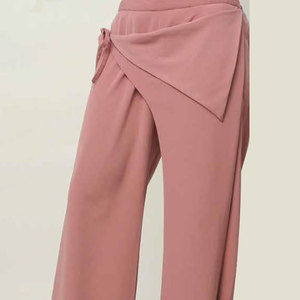 Pantalones Anchos Rosas para Mujer con Diseño de Cintura Cruzada, Ropa Casual, Talla Adulto, Corte Regular, Tela Ligera, Conjunto de Verano - Product Image 4