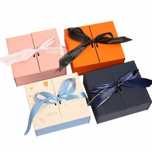 Caja de Embalaje de Cartón Personalizable con Doble Puerta Abatible, Cinta Decorativa, para Velas, Perfumes/Cosméticos, Productos para Bebés, Regalos, con Grabado Elegante - Product Image 1