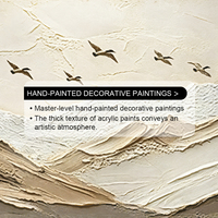 Art mural toile texturé personnalisé, montagnes oiseaux volants, cadre aluminium paysage minimaliste pour salon maison