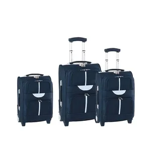 Valise à roulettes pour hommes, valise de voyage bleue, 3 pièces, pour les affaires