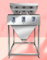 Máquina de llenado de polvo y gránulos de té y alimentos, eléctrica, totalmente automática, de 3 cabezales, con capacidad ajustable (1-100g) para envasado cuantitativo en bolsas.