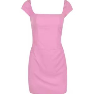 เดรสแฟชั่นผู้หญิงขายดีแบบกำหนดเอง แขนกุด ทรงเข้ารูป คอเหลี่ยม เซ็กซี่ รัดรูป สำหรับงานปาร์ตี้และคลับ มินิเดรส - Product Image 5