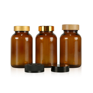 Flacon capsule en verre brun personnalisé, emballage pharmaceutique en verre transparent pour produits de santé avec bouchon à vis en métal - Product Image 5