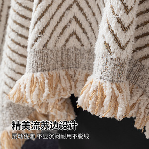 Simple Striped <b>Sofa</b> <b>Cover</b> Full Coverage Plush Dustproof Pad Type 145-185CM Polyester Spring 2025 - Product Image 2