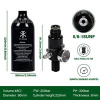 TUXING DOT Produsen 48CI/0.75L 300bar 4500psi Tabung Udara Aluminium PCP HPA Tekanan Tinggi untuk Berburu di Luar Ruangan dengan Katup