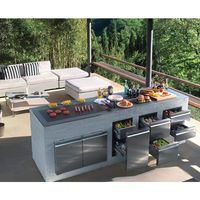 Cuisine modulaire d'extérieur en acier inoxydable 304, design moderne, écologique, ignifuge, marque Kino, Guangdong