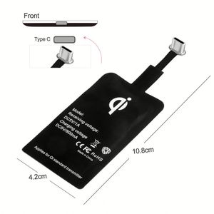 Universal Type C <b>Wireless</b> Charging <b>Receiver</b> Pad Adapter Type-C <b>Wireless</b> Charger Coil for Xiaomi 6 OnePlus Nubia - Product Image 4