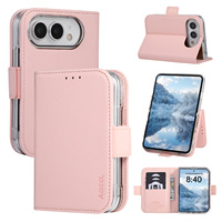 Étui de protection intégrale antichoc en cuir PU avec fermeture éclair et porte-cartes pour iPhone Duo 18 Fold 2026