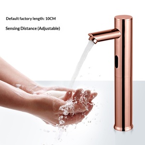 Grifo <span class=keywords><strong>de</strong></span> Cocina Moderno <span class=keywords><strong>de</strong></span> Diseño Simple, Totalmente Automático con <span class=keywords><strong>Sensor</strong></span>, <span class=keywords><strong>Agua</strong></span> Fría/Caliente, Montaje en Encimera, Acabado Oro Rosa, <span class=keywords><strong>de</strong></span> un Solo Orificio - Product Image 3