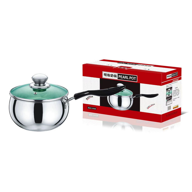 Embalaje en caja de color (un solo asa) - Olla para leche de 18 cm con tapa