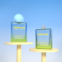 Vaporisateur de parfum plat coloré personnalisé OEM 30ml 50ml bouteille en verre 100ml flacon de parfum carré rectangulaire avec bouchon à boule