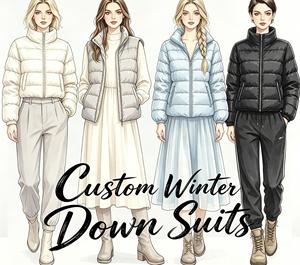 OEM Custom Women Winter Puffer Vest <b>Set</b> 2026 Casual Sleeveless Padded Vest Sweatpants <b>Set</b> Warm Layered Outfit Factory - Product Image 1