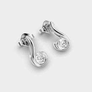 <b>Diamond</b> Stud <b>Earrings</b> with 925 Sterling Silver Stylish Designer Fine Jewelry for Wedding Party Everyday Elegance - Product Image 3