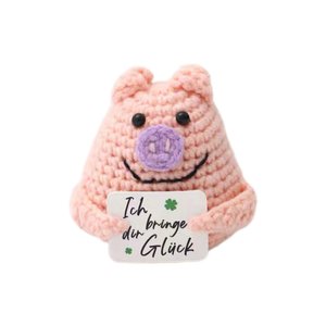 Sẵn sàng thực hiện búp bê màu hồng lợn thẻ mới cảm xúc phim hoạt hình tùy chỉnh dệt kim lợn Crochet Búp Bê Nhà Bên trang trí nội thất Quà Tặng - Product Image 1