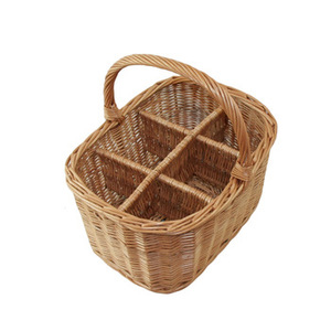 Father's Day gift Wicker <b>basket</b> suitable for <b>picnics</b> carrying beer wine glasses and food Wine <b>Basket</b> - Product Image 1