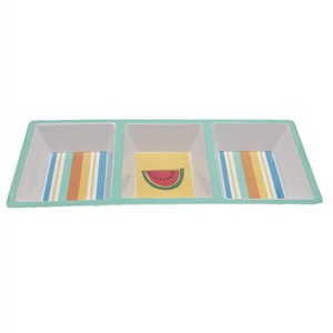 Servizio OEM vassoio da portata con scomparto in melamina a tre sezioni per la stampa personalizzata per la decorazione della festa - Product Image 2