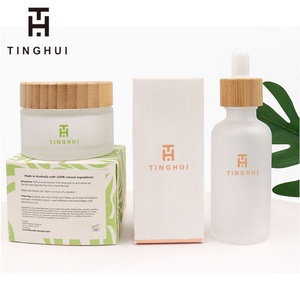 Custom logo Round Pots 10g 20g 30g 50g 100g Body Butter Face Cosmetic Cream Frost Glass Jar with Bamboo Lid - Product Image 2