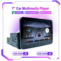 Lecteur multimédia vidéo Android universel 7 pouces 1Din, CarPlay, Android Auto, écran tactile, GPS, radio FM, Aux, aide au recul