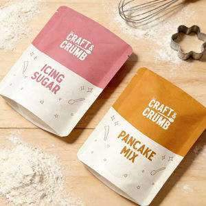Custom Stand Up <b>Pouches</b> Smell Proof Bag Cookie Packaging Baking Flour <b>Pouch</b> With Tear Notch - Product Image 1
