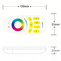 Contrôleur de bande LED RGBW en gros, interrupteur tactile sans fil RF 2.4G, portée de contrôle de 20m pour système d'éclairage LED 12V 24V