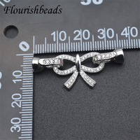 Conception exquise, sans Nickel, antirouille, couleur or argent, pavé CZ, grande taille, nœud papillon, fermoirs de Bracelet pour la fabrication de bijoux