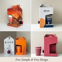 Boîte à café jetable en carton ondulé imprimé sur mesure avec sac à liquide de 3 L pour boissons chaudes et froides, idéale pour la restauration à emporter