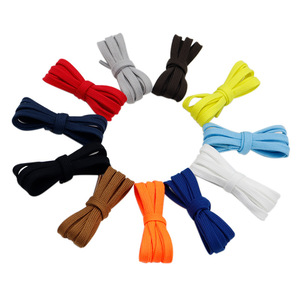 Lacets plats personnalisés de 8 mm, couleur unie, en polyester et coton, double couche, pour baskets, skateboard et chaussures décontractées, vente en gros - Product Image 4