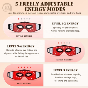 Maschera LED per <span class=keywords><strong>Occhi</strong></span> 630nm 850nm con 60 Fonti Luminose per Rilassamento Muscolare Oculare e Stimolazione del Collagene - Product Image 5