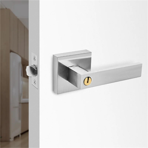 Wholesale Zinc Alloy Shopping Mall Furniture Handles Home <strong>Door</strong> Lock square Heavy Duty Bedroom Removable <strong>Door</strong> Lock Handle Set - Product Image 2