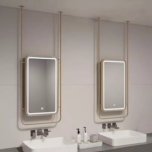 Miroir <span class=keywords><strong>de</strong></span> <span class=keywords><strong>salle</strong></span> <span class=keywords><strong>de</strong></span> <span class=keywords><strong>bain</strong></span> d'hôtel à cadre métallique avec capteur <span class=keywords><strong>de</strong></span> luminosité et gradation progressive, qualité hôtelière - Product Image 3