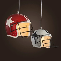 Lampe suspendue créative et unique en résine en forme de casque, style américain simple et rétro, pour restaurant, café, bar, comptoir, ou espace LOFT.