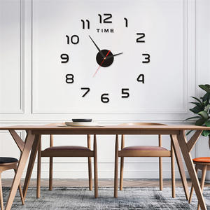 Grande <span class=keywords><strong>horloge</strong></span> numérique 3D DIY décoration murale maison luxe créatif acrylique autocollant horloges murales modernes design - Product Image 3