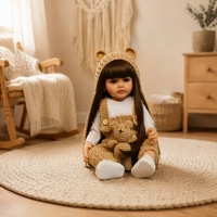 Mehrsprachige Konversationsaufzeichnung 22 Zoll Lebensechte Neugeborenen-Babypuppe Weiche Silikon-Vinyl-Mädchenpuppe Geburtstagsgeschenk Anpassbar