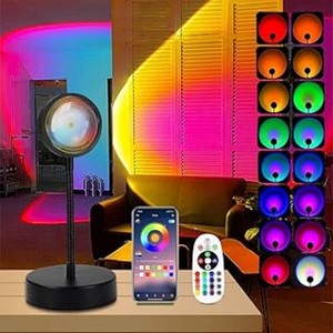 Lampe de projection coucher de soleil à rotation 360°, lumière LED nocturne avec <span class=keywords><strong>port</strong></span> USB, lampe coucher de soleil pour décoration de chambre, photographie, TikTok Live - Product Image 1