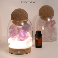 Diffuseur d'huiles essentielles en pierre aromatique décorative, bougies parfumées avec lumière douce et chaude, pierres de cristal naturelles pour la décoration de la maison