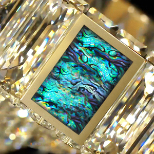 Grande lampe de plafond ronde en cristal, style nordique moderne, or luxueux, éclairage LED pour salon, chambre à coucher - Product Image 5