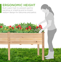 Grande jardinière double en bois avec pieds, lit de jardin surélevé en bois pour l'horticulture à la maison et les pots de fleurs et jardinières